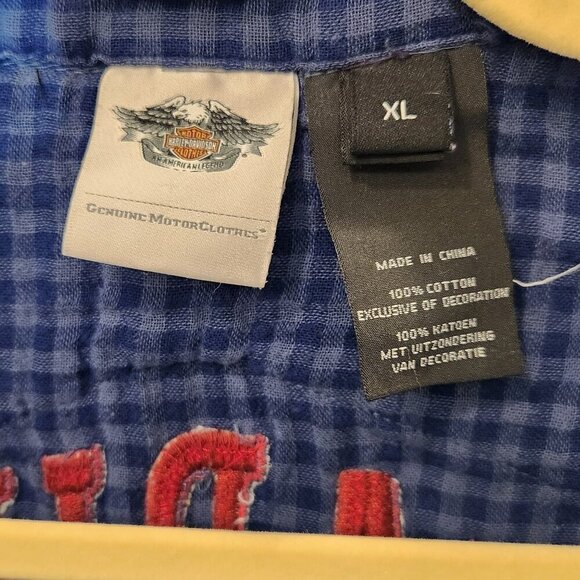 Women's XL Harley Davidson HD Plaid Button Up Long Sleeve Shirt - Picture 6 of 9